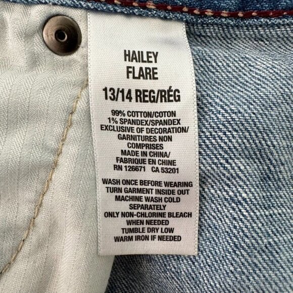 y2k Aeropostale Hailey Light Wash Low Rise Retro Loose Fit Flare Jeans Size 14 - Picture 5 of 7